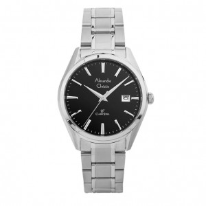 Alexandre Christie AC 8681 Silver Black Man MDBSSBA